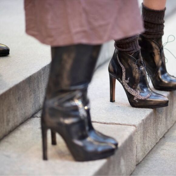 Ralph Lauren Runway Fall '18 Licia Italian Leather Crystal Gecko Oxfords - Picture 10 of 16